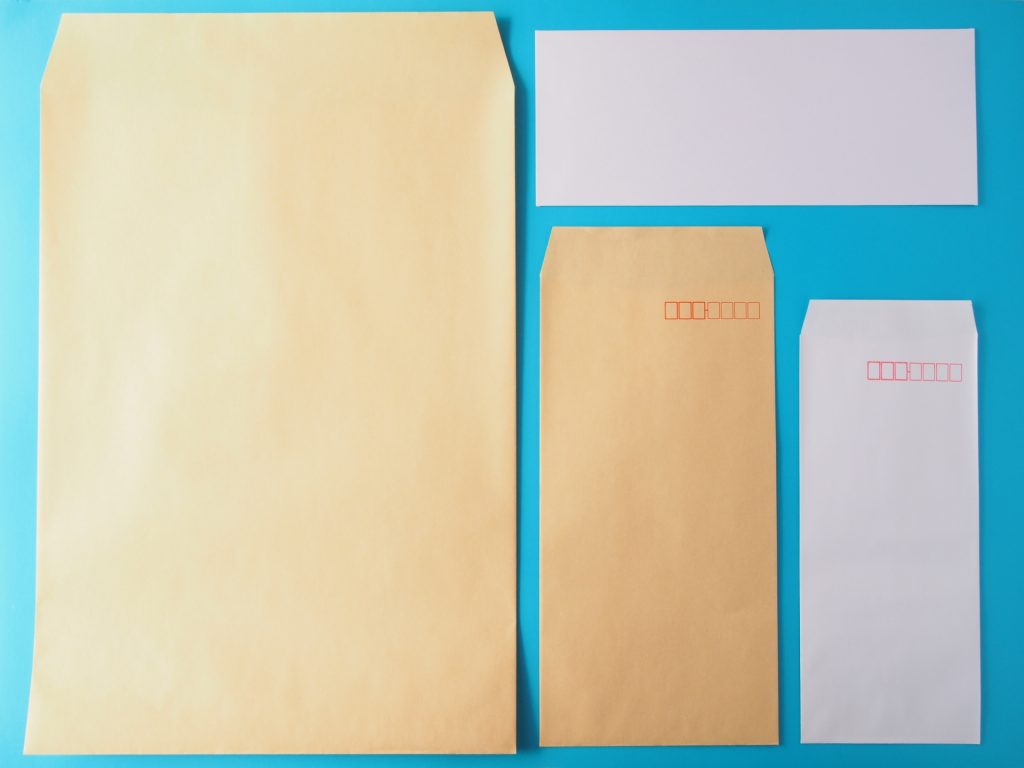 封筒のサイズと種類についての画像